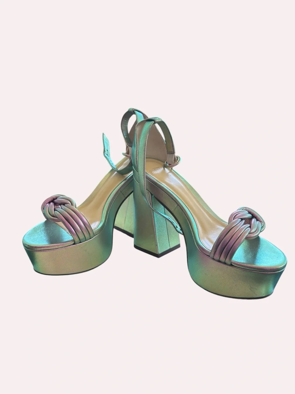 ALEXANDRE BIRMAN Vicky Metallic Knot Platform Sandals Size 37.5